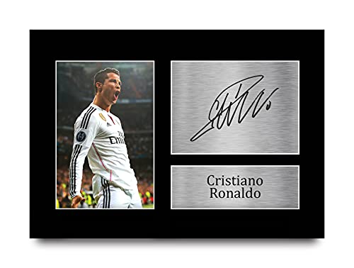 HWC Trading Cristiano Ronaldo A4 Sin Marco Regalo De Visualización De Fotos De Impresión De Imagen Impresa Autógrafo Firmado por Man Utd Los Aficionados Al Fútbol 