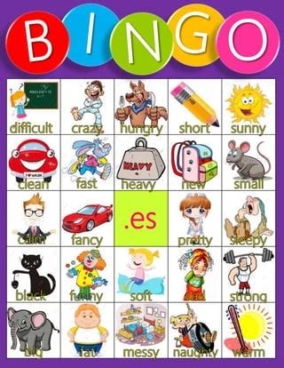 Bingo palabras ingles Continuara.org