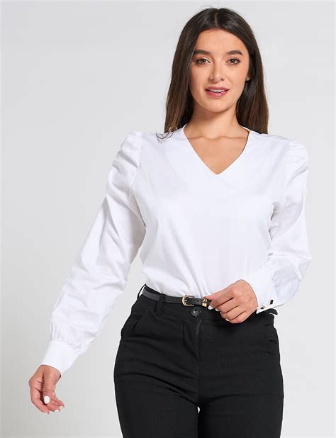 Blusa blanca manga Continuara.org