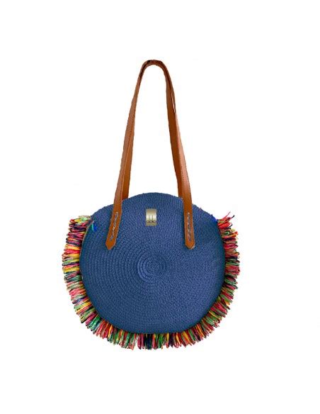 Bolso azul flecos Continuara.org