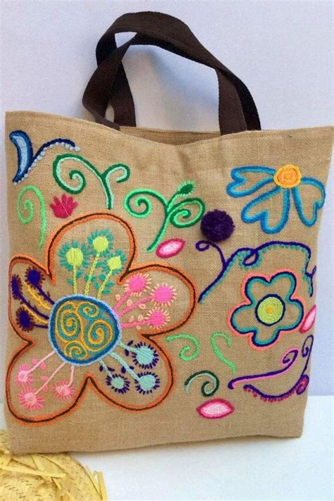 Bolso tela bordado Continuara.org
