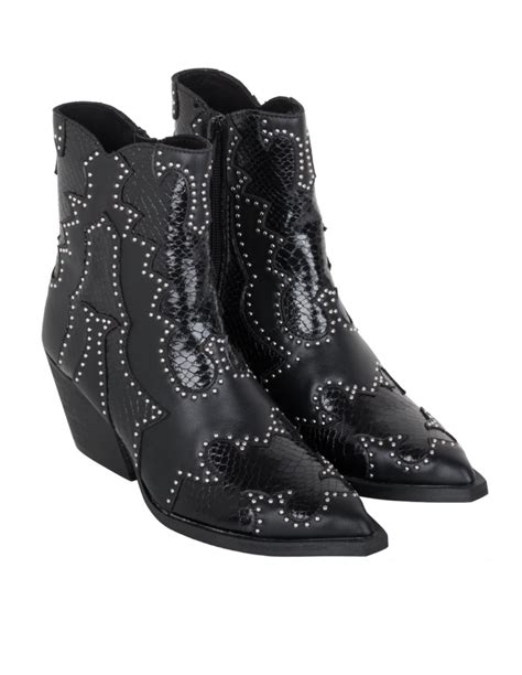 Botines negro tachuelas Continuara.org