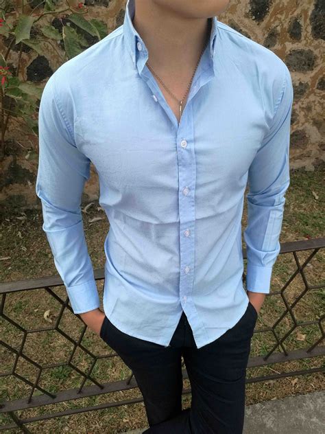 Camisa azul hombre Continuara.org