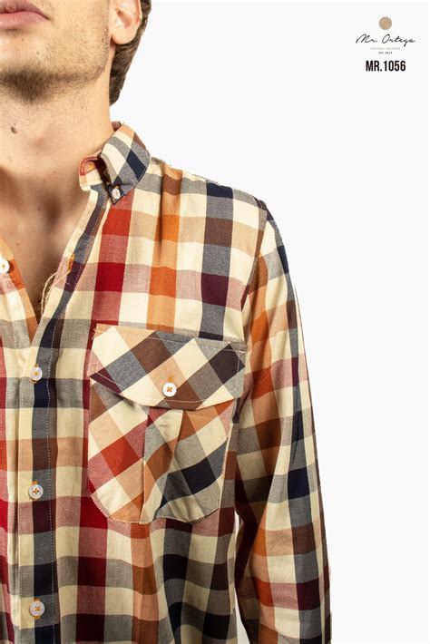 Camisa cuadros naranja Continuara.org