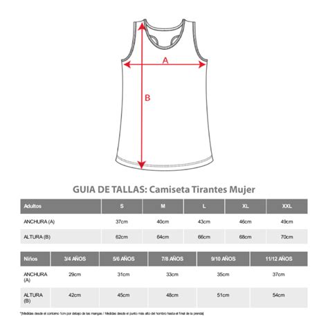Camisetas tirantes talla Continuara.org