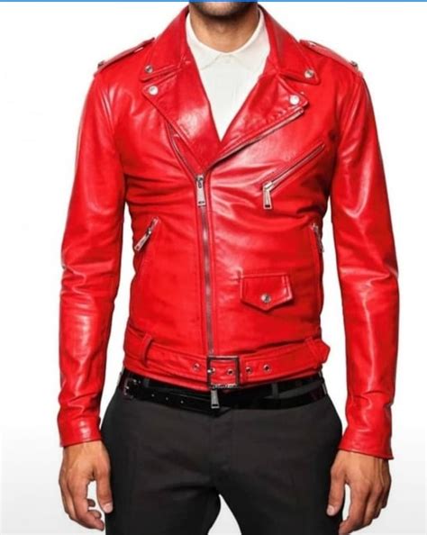 Chaqueta cuero rojo Continuara.org