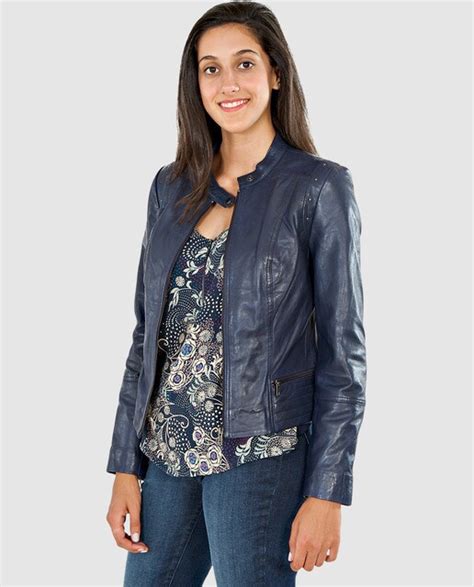 Chaqueta piel azul Continuara.org