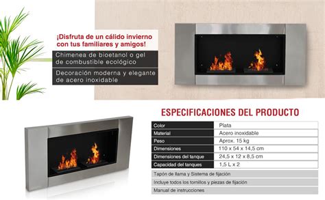 Chimenea acero bioetanol Continuara.org