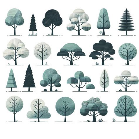 Conjunto arboles minimalistas Continuara.org