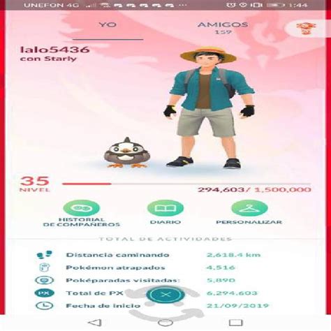Cuenta pokemon nivel Continuara.org