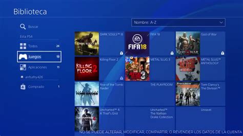 Cuenta ps4 juegos Continuara.org