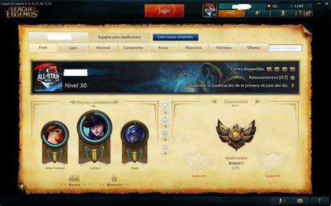 Cuentas lol league Continuara.org