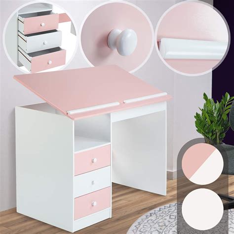 Escritorio blanco rosa Continuara.org