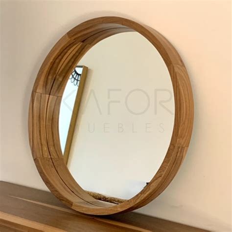 Espejo circular madera Continuara.org
