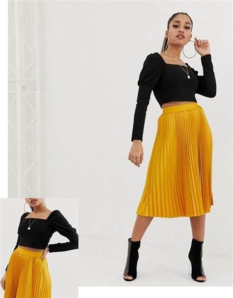 Falda midi mostaza Continuara.org