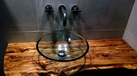 Lavabo cristal madera Continuara.org