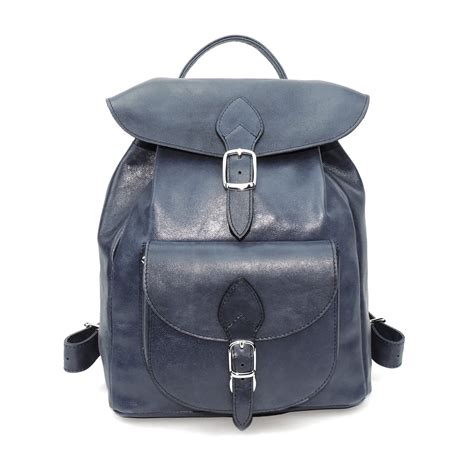 Mochila cuero azul Continuara.org