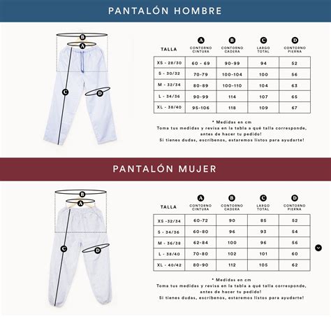 Pantalones talla Continuara.org