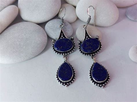 Pendientes etnicos lapislazuli Continuara.org
