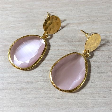 Pendientes piedra rosa Continuara.org