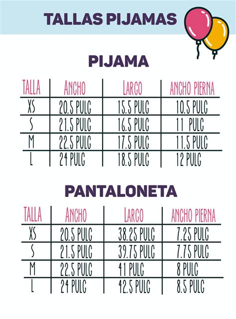 Pijamas tallas Continuara.org