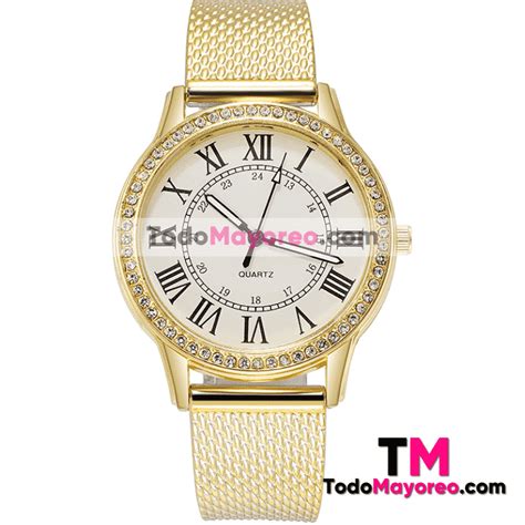 Reloj dorado brillantes Continuara.org