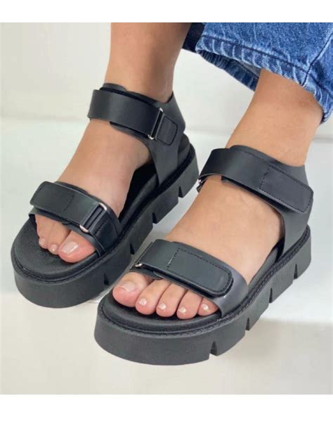 Sandalias negras nuevas Continuara.org