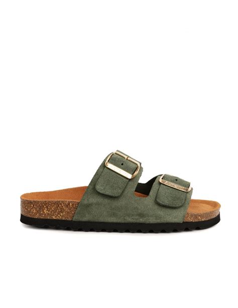 Sandalias verdes piel Continuara.org