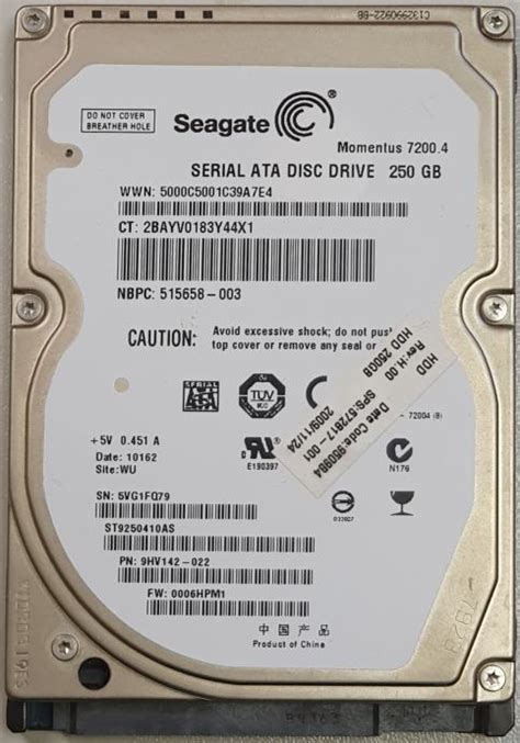 Seagate 250gb sata Continuara.org