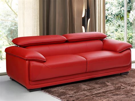 Sofa piel rojo Continuara.org