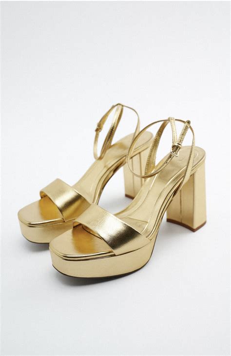 Tacones dorados zara Continuara.org