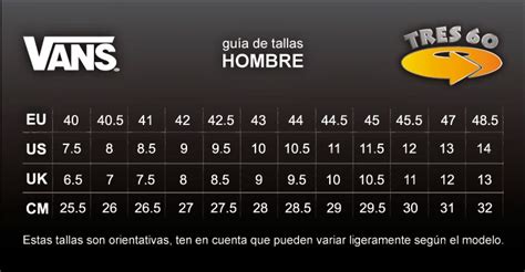 Vans hombre talla Continuara.org