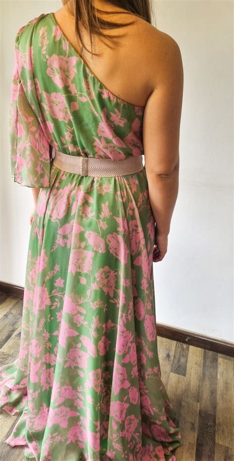 Vestido estampado verde Continuara.org