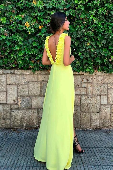 Vestido largo amarillo Continuara.org