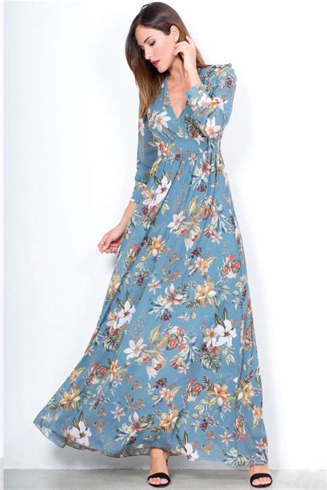 Vestido largo floral Continuara.org