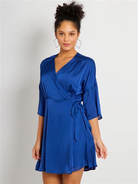 Vestido raso azul Continuara.org