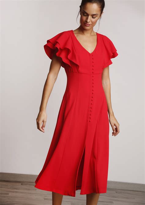 Vestido rojo midi Continuara.org